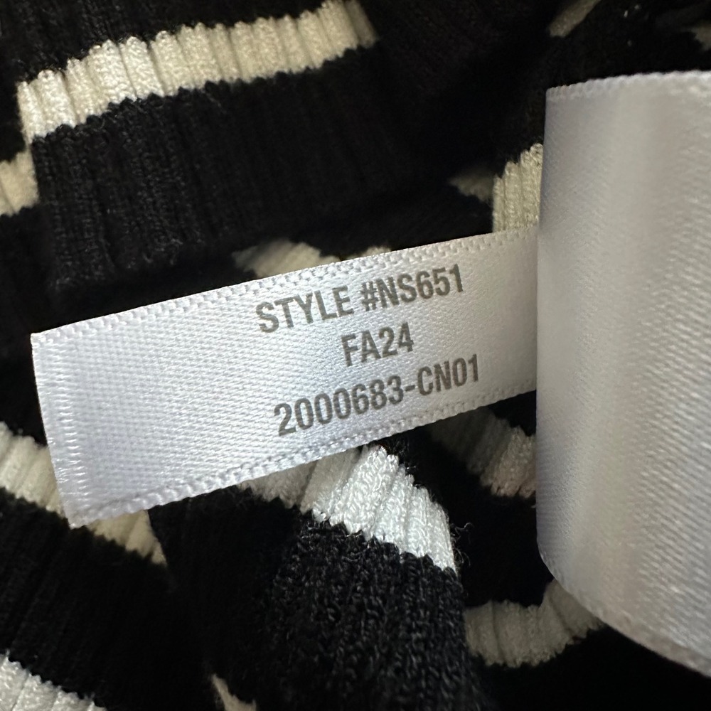 Madewell Stripe Antonia Snowy Short-Sleeve Polo Tee Black White S - Picture 8 of 8